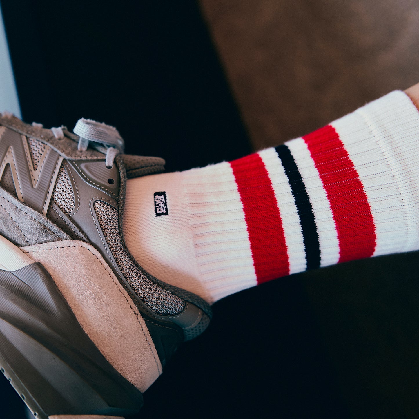 ORIGINAL HARAJUKU LOGO LINE SOCKS - RED