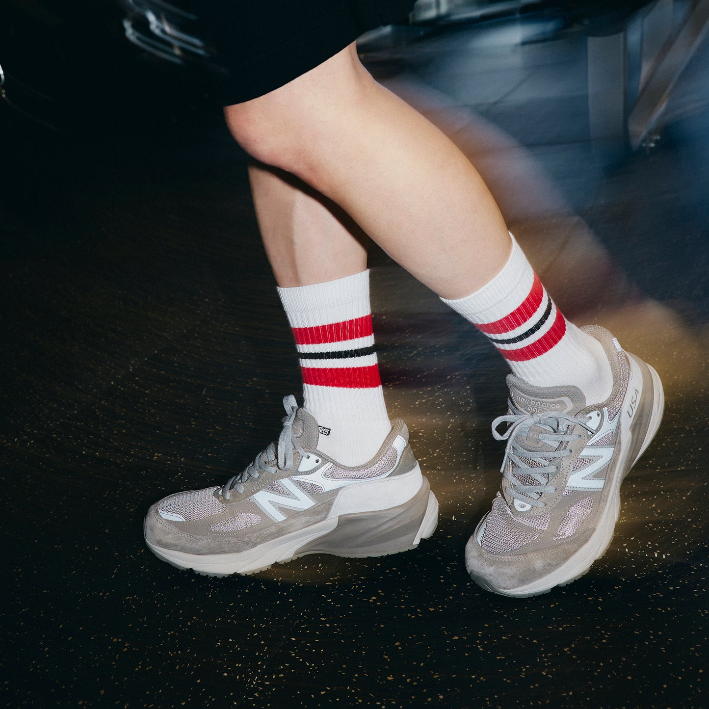 ORIGINAL HARAJUKU LOGO LINE SOCKS - RED