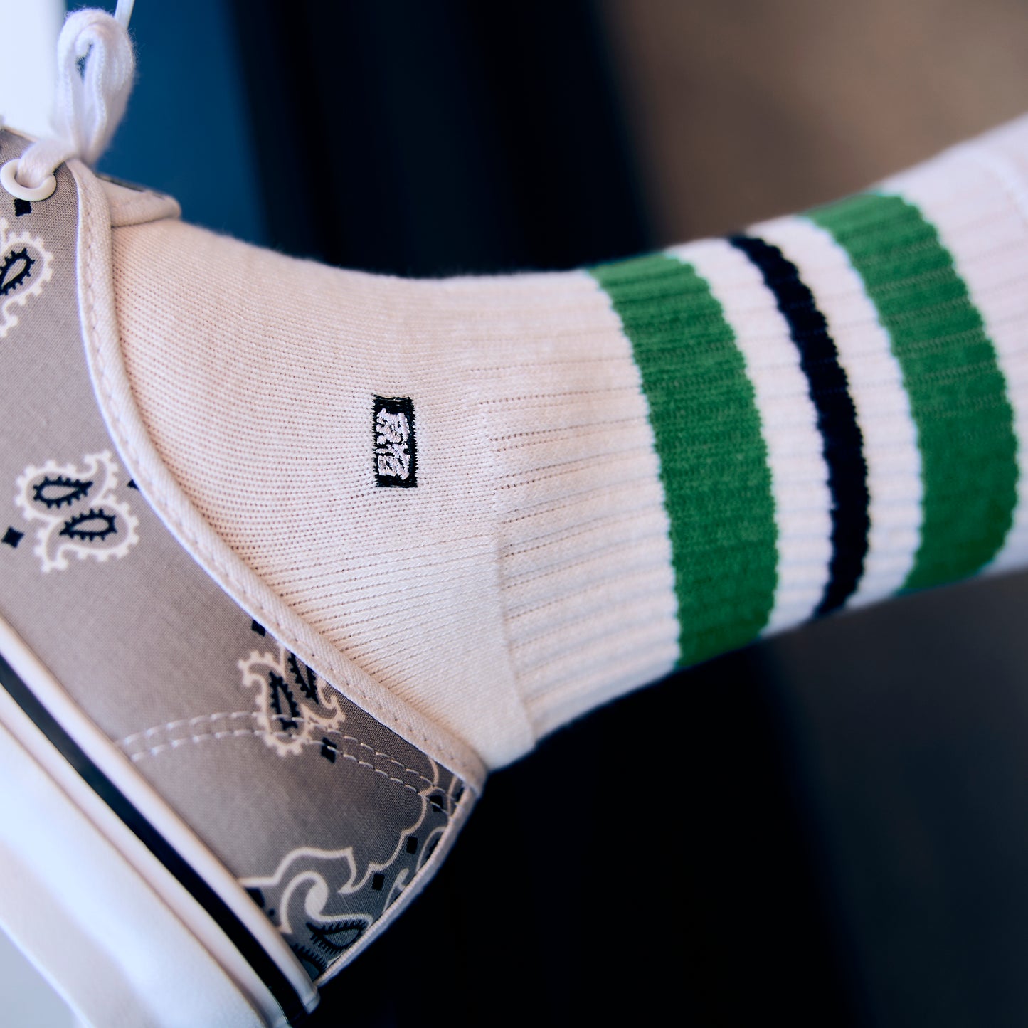 ORIGINAL HARAJUKU LOGO LINE SOCKS - GREEN