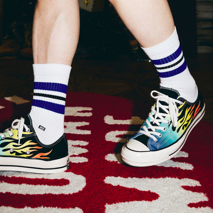 ORIGINAL HARAJUKU LOGO LINE SOCKS - BLUE