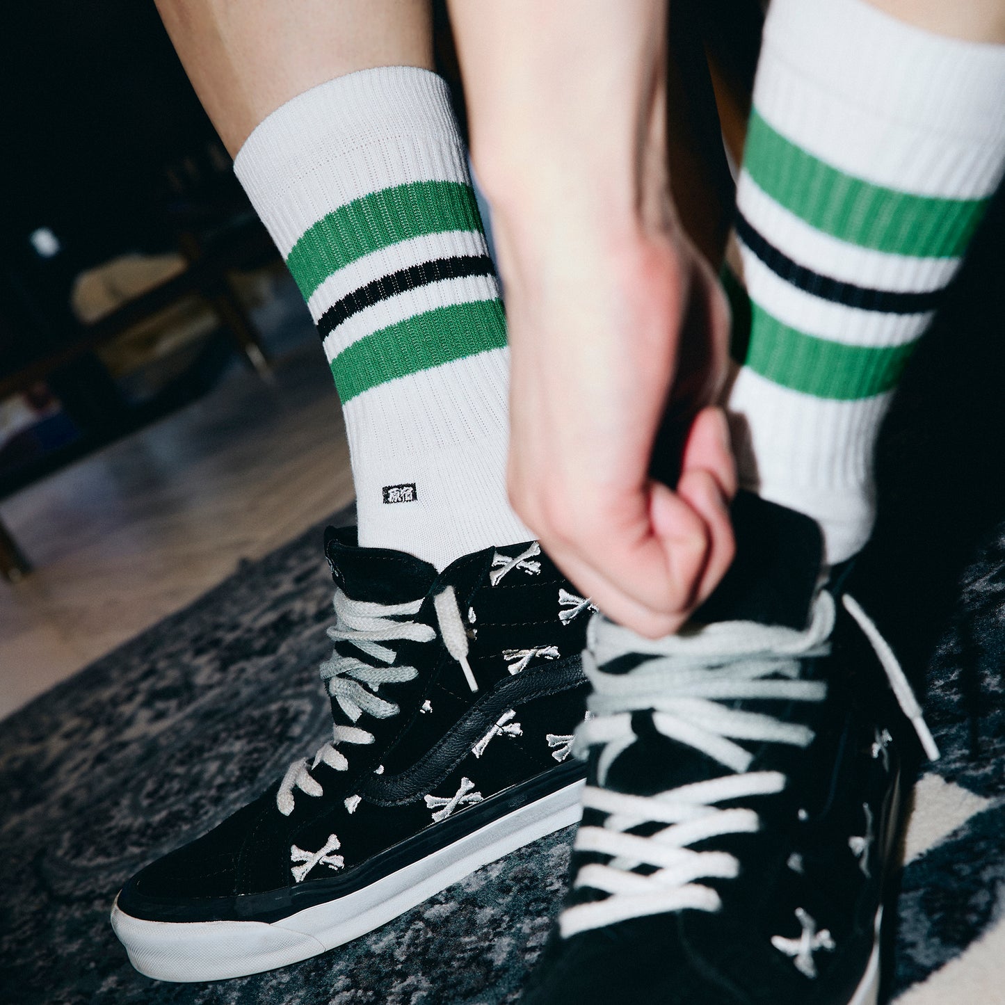 ORIGINAL HARAJUKU LOGO LINE SOCKS - GREEN
